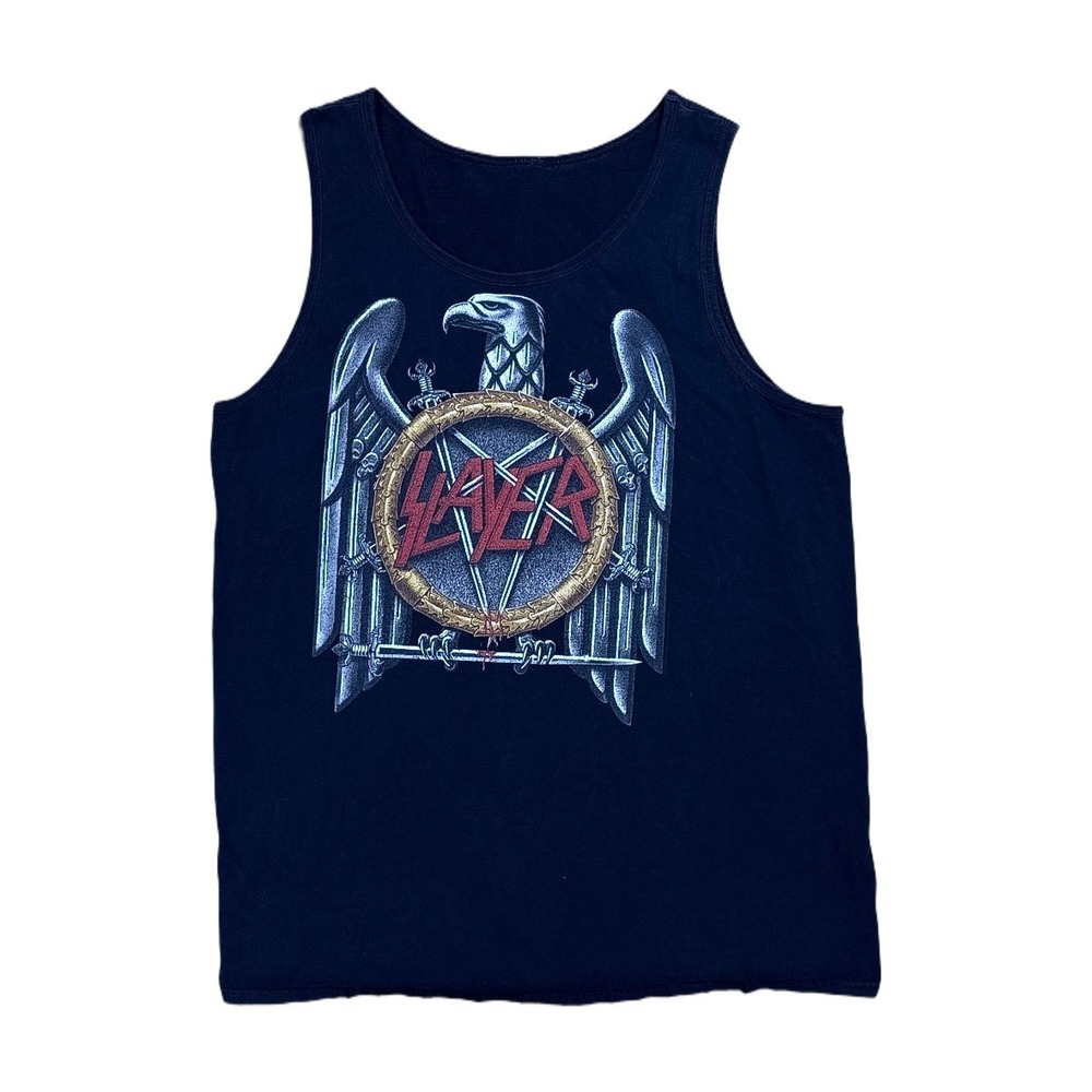 Slayer Band Graphic Tank Top Mens Large Black Excellent Metal Rock Grunge